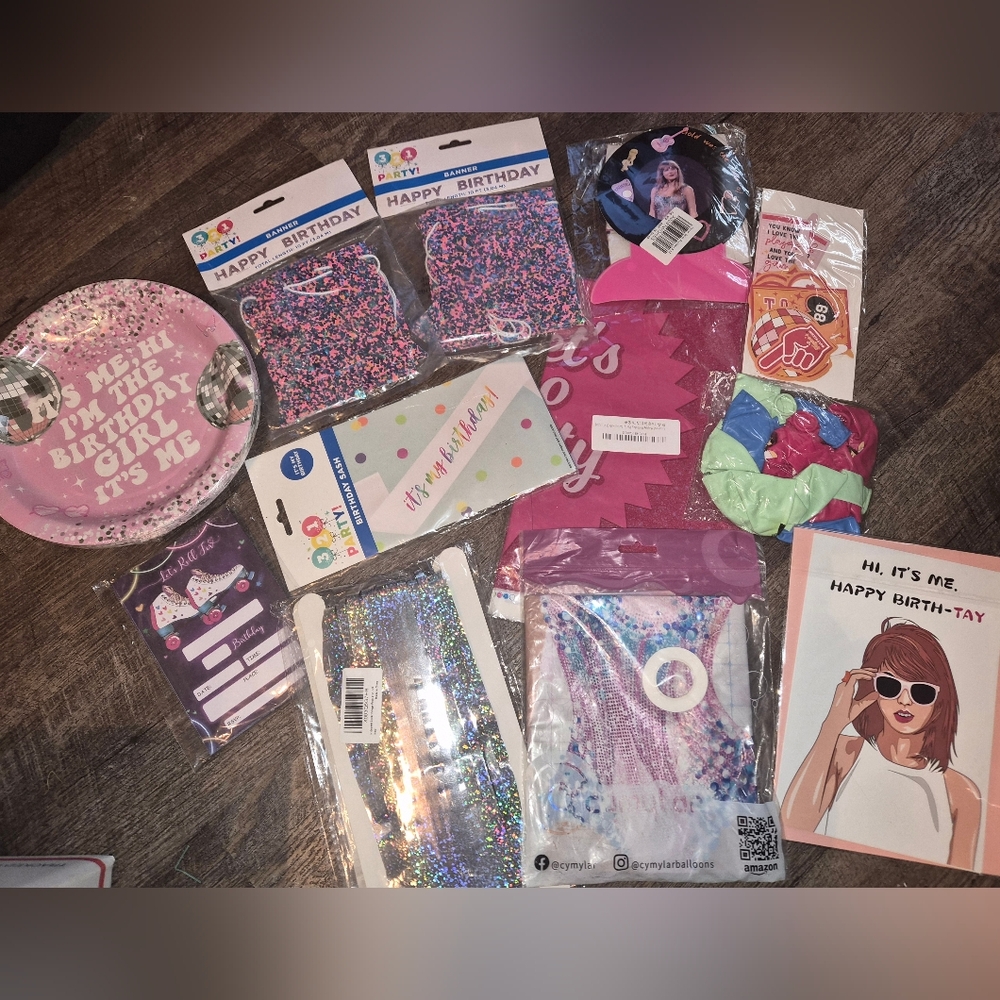 Colorful Taylor Swift Birthday Party Supplies Set